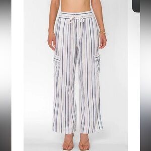 Velvet Heart Navy and White Striped Pants